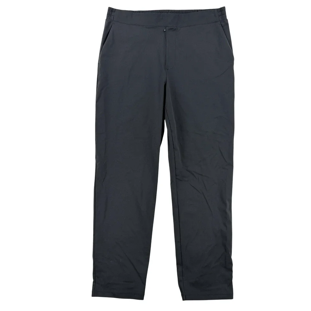 Uniqlo Jogger Pants Mens XL Black Woven Elastic Waist Zip Pocket Lightweight Gym